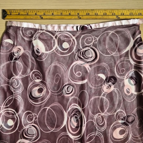 Apt.9 Mesh Satin Mulberry Muave Pink Whimsical Romantic Fairycore Skirt US 10 - Picture 7 of 7